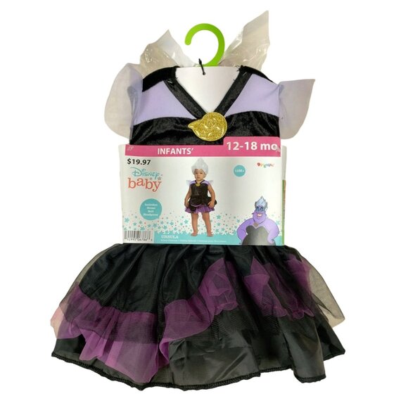 Disney Infant 12 to18 Months Baby Ursula 3 Piece Halloween Costume - Picture 2 of 6